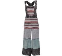 GURU SHOP Patchwork Latzhose, Japan Style, Boho Hose - Schwarz, Damen, Size:L/XL