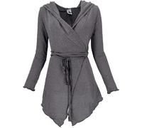 GURU SHOP Pixi Wickel-Strickjacke - Granitgrau, Damen, Baumwolle