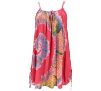 GURU SHOP Plus Size Batik Tunika, Strandkleid, Tunika Für Starke Frauen - Himbeerrot, Damen, Synthetisch