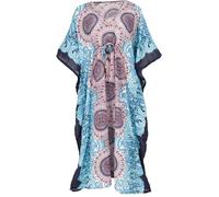 GURU SHOP Ponchokleid, Kaftan, Maxikleid, Strandkleid - Blau, Damen, Synthetisch