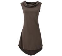 GURU SHOP Psytrance Festival Minikleid, Boho Kleid zum Schnüren - Coffee, Damen, Size:S