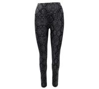 GURU SHOP Psytrance Snake Print Yoga-Hose, Bedruckte Goa Leggings - Grau/schwarz, Damen, Size:M