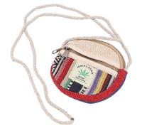 GURU SHOP Rundes Ethno Patchwork Portemonnaie, Mäppchen, Brustbeutel - Bunt/beige, Unisex - Erwachsene, 12x12x2 cm