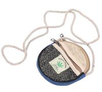 GURU SHOP Rundes Ethno Patchwork Portemonnaie, Mäppchen, Brustbeutel - Grau/bunt, Unisex - Erwachsene, 12x12x2 cm