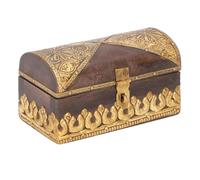 GURU SHOP Rustikale Halbrunde Kleine Schatztruhe, Holzschachtel, Schmuck Dose - Modell 1, 6x12x7 cm