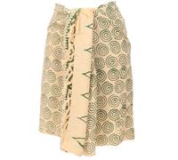 GURU SHOP Schmaler Bali Sarong, Wickelrock, Sarongkleid, Schal - Spirale/beige, Herren/Damen, Synthetisch