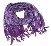 GURU SHOP Schmaler Bali Sarong, Wickelrock, Sarongkleid, Schal - Spirale/flieder, Herren/Damen, Synthetisch