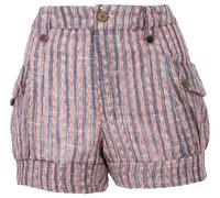 GURU SHOP Shorts Boho-chic, Kurze Khadi Hose - Blau/rosa Gestreift, Damen, Size:XL