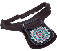 GURU SHOP Stoff Sidebag & Gürteltasche Mandala, Goa Gürteltasche, Bauchtasche - Petrol, Unisex - Erwachsene, Baumwolle, 25x20x4 cm