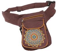 GURU SHOP Stoff Sidebag & Hüfttasche Mandala, Goa Gürteltasche, Bauchtasche aus Nepal - Braun, Herren/Damen, Baumwolle, Size:One Size, 25x20x4 cm, Festival- Bauchtasche Hippie
