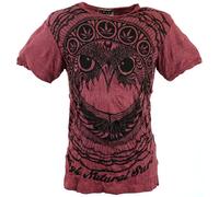 GURU SHOP Sure Herren T-Shirt Eule - Bordeaux, Baumwolle, Size:L