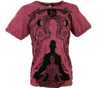 GURU SHOP Sure Herren T-Shirt Meditation Buddha - Bordeaux, Size:XL