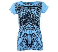 GURU SHOP Sure T-Shirt Bali Dragon - Hellblau, Damen, Baumwolle, Size:L