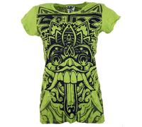 GURU SHOP Sure T-Shirt Bali Dragon - Lemon, Damen, Baumwolle, Size:M