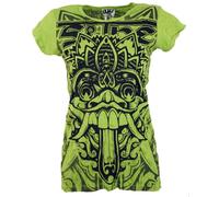 GURU SHOP Sure T-Shirt Bali Dragon - Lemon, Damen, Size:M