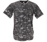 GURU SHOP Tibet & Buddhist Art T-Shirt, Pilz Stonewash T-Shirt - Schwarz, Herren, Size:L