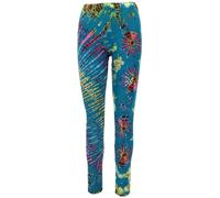 GURU SHOP Unikat Batik Damen Leggings, Stretch Hose Für Frauen, Yogahose - Blau/bunt, Synthetisch