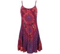 GURU SHOP Unikat Batik Minikleid, Batikkleid, Boho Hippiekleid - Pink, Damen, Synthetisch