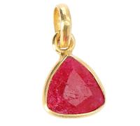 GURU SHOP Vergoldeter Anhänger aus Silber mit geschliffenem Halbedelstein | Eleganter Kettenanhänger, filigran verarbeitet, Meisterwerk indischer Schmuckkunst, für Frauen geeignet.