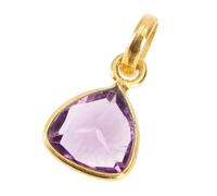 GURU SHOP Vergoldeter Anhänger aus Silber mit geschliffenem Halbedelstein | Eleganter Kettenanhänger, filigran verarbeitet, Meisterwerk indischer Schmuckkunst, für Frauen geeignet.