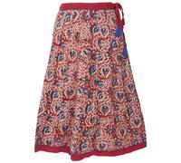GURU SHOP Weit Schwingender Sommerrock - Rot, Damen, Baumwolle