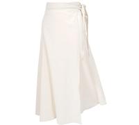 GURU SHOP Weit Schwingender Wickelrock, Maxirock, Boho Baumwoll-Sommerrock Für Starke Frauen - Naturweiß, Damen, Baumwolle