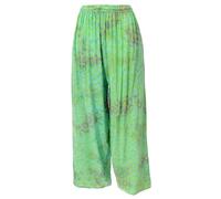 GURU SHOP Weite Farbenfrohe Palazzohose, Boho Sommerhose - Hellgrün, Damen