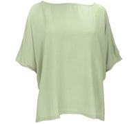 GURU SHOP Weites Boho Blusentop mit Fledermausärmeln, Boho Maxibluse - Salbei, Damen, Synthetisch