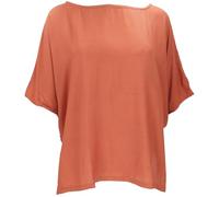 GURU SHOP Weites Boho Blusentop mit Fledermausärmeln, Boho Maxibluse - Zimtrot, Damen