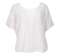 GURU SHOP Weites Boho Blusentop mit Fledermausärmeln, Maxibluse - Weiß, Damen