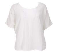 GURU SHOP Weites Boho Blusentop mit Fledermausärmeln, Maxibluse - Weiß, Damen, Synthetisch