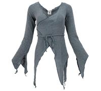 GURU SHOP Wickel-Strickjacke, Pixi Wickeljacke - Taubenblau, Damen, Baumwolle, Size:S/M