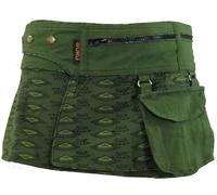 GURU SHOP Wickelrock, Cacheur, Sidebag, Minirock - Olive, Damen, Baumwolle, Size:S/M