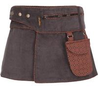 GURU SHOP Wickelrock, Cord Minirock, Cacheur, Sidebag - Dunkelbraun, Damen, Baumwolle, Size:L/XL
