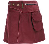 GURU SHOP Wickelrock, Cord Minirock - Weinrot, Damen, Baumwolle, Size:L/XL