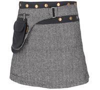 GURU SHOP Wickelrock, Kurzer Goa Rock, Cacheur mit Druckknöpfen - Grau, Damen, Baumwolle