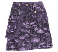 GURU SHOP Wickelrock, Kurzer Rock, Cacheur, Stonewash Pilzdruck Minirock - Lila, Damen, Baumwolle, Size:S/M