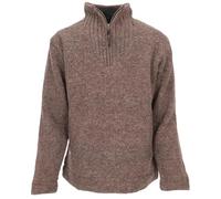 GURU SHOP Wollpullover, Troyer Seemannspullover aus Schurwolle | Weiches Fleecefutter, hoher Stehkragen, praktische Reißverschlusstaschen, normale Passform, ideal für kalte Tage