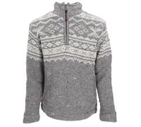 GURU SHOP Wollpullover, Troyer Seemannspullover aus Schurwolle | Weiches Fleecefutter, hoher Stehkragen, praktische Reißverschlusstaschen, normale Passform, ideal für kalte Tage