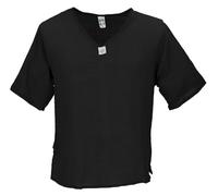 GURU SHOP Yoga Hemd, Alternatives Baumwollhemd, Leichtes Freizeithemd, Kurzarm Schlupfhemd - Schwarz, Herren, Baumwolle, Size:XL