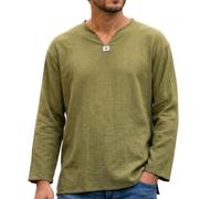 GURU SHOP Yoga Hemd, Goa Hemd, Leichtes Freizeithemd, Schlupfhemd - Lemon, Herren, Size:XXL