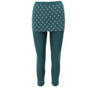 GURU SHOP Yoga-Hose, Leggings mit Minirock aus Bio-Baumwolle Flower of Life - Emerald, Damen, Size:L