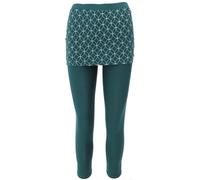 GURU SHOP Yoga-Hose, Leggings mit Minirock aus Bio-Baumwolle Flower of Life - Emerald, Damen, Size:S