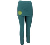 GURU SHOP Yoga-Hose, Leggings mit Minirock Bio BW Yogi - Emerald/Lemon, Damen, Size:XXL