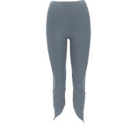 GURU SHOP Yoga Pixi Leggings mit Overlock, Bio-Baumwolle Leggings - Taubenblau, Damen, Size:M