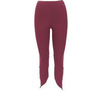 GURU SHOP Yoga Pixi Leggings mit Overlock, Bio-Baumwolle Leggings - Weinrot, Damen, Size:S