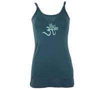 GURU SHOP Yoga-Top aus Bio-Baumwolle OM - Taubenblau, Damen, Size:S