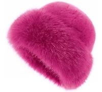 GUSHE Womens Winter Faux Fur Bucket Hat, Wintermütze aus Kunstpelz für Damen, Russische Fellmütze Damen, Faux Plüschmütze, Warm Weich Wintermütze, Winter Kunstfell Eimer Hut für Frauen und Mädchen