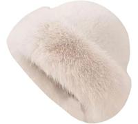 GUSHE Womens Winter Faux Fur Bucket Hat, Wintermütze aus Kunstpelz für Damen, Russische Fellmütze Damen, Faux Plüschmütze, Warm Weich Wintermütze, Winter Kunstfell Eimer Hut für Frauen und Mädchen
