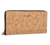 Gusti Geldbörse Leder - Cara Damen Geldbörse Portemonnaie Brieftasche lang Geldbeutel viele Fächer aus Naturkork Produkt vegan
